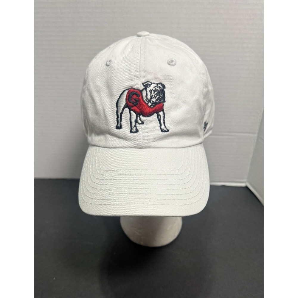 Georgia Bulldogs 47 Brand - Clean Up Adjustable Hat/Cap- White- UGA Logo, NEW